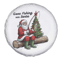 Santa Fishing Chritsmas Spare Tire Cover Funny Fisherman Xmas - Wonder Print Shop