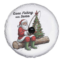 Santa Fishing Chritsmas Spare Tire Cover Funny Fisherman Xmas - Wonder Print Shop
