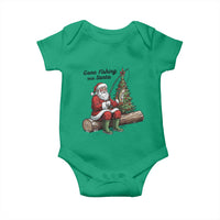 Santa Fishing Chritsmas Baby Onesie Funny Fisherman Xmas - undefined