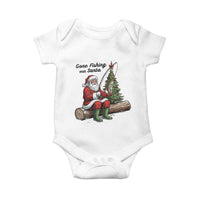Santa Fishing Chritsmas Baby Onesie Funny Fisherman Xmas - undefined