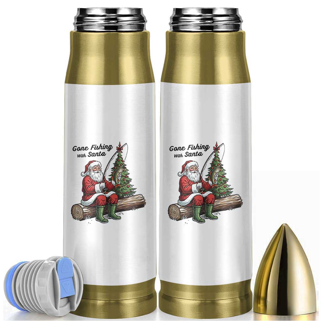 Santa Fishing Chritsmas Bullet Tumbler Funny Fisherman Xmas - Wonder Print Shop