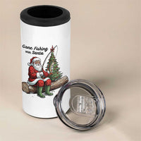 Santa Fishing Chritsmas 4 in 1 Can Cooler Tumbler Funny Fisherman Xmas - Wonder Print Shop