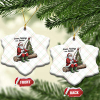 Santa Fishing Chritsmas Ceramic Ornament Funny Fisherman Xmas - Wonder Print Shop