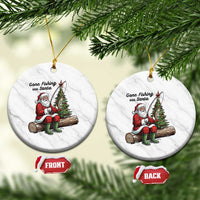 Santa Fishing Chritsmas Ceramic Ornament Funny Fisherman Xmas - Wonder Print Shop