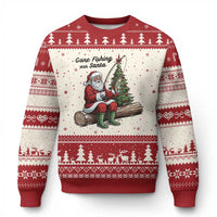 Santa Fishing Chritsmas Ugly Christmas Sweater Funny Fisherman Xmas - Wonder Print Shop