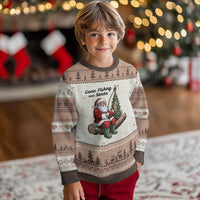 Santa Fishing Chritsmas Ugly Christmas Sweater Funny Fisherman Xmas - Wonder Print Shop
