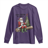 Santa Fishing Chritsmas Long Sleeve Shirt Funny Fisherman Xmas - Wonder Print Shop