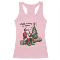 Santa Fishing Chritsmas Racerback Tank Top Funny Fisherman Xmas - Wonder Print Shop