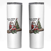 Santa Fishing Chritsmas Skinny Tumbler Funny Fisherman Xmas - Wonder Print Shop