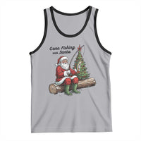 Santa Fishing Chritsmas Tank Top Funny Fisherman Xmas - Wonder Print Shop