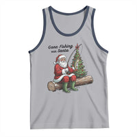 Santa Fishing Chritsmas Tank Top Funny Fisherman Xmas - Wonder Print Shop