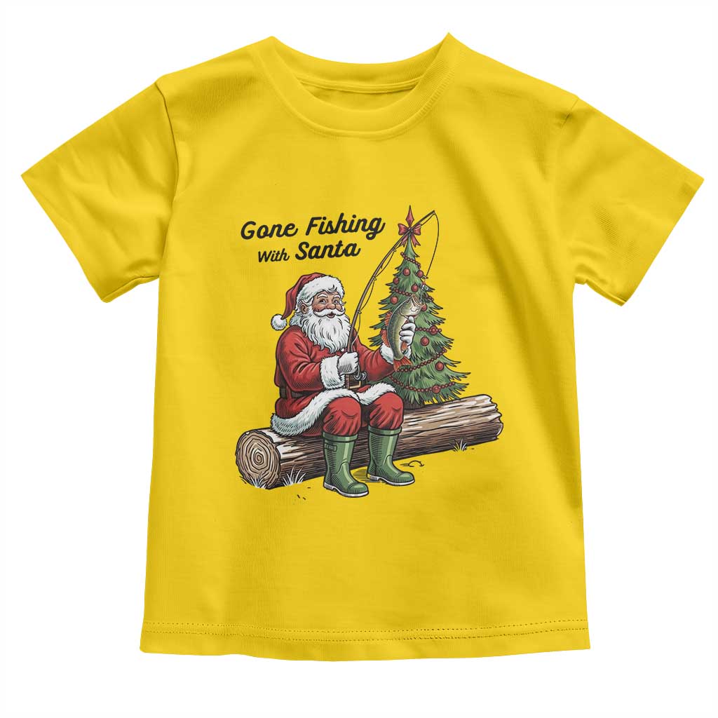 Santa Fishing Chritsmas Toddler T Shirt Funny Fisherman Xmas - Wonder Print Shop