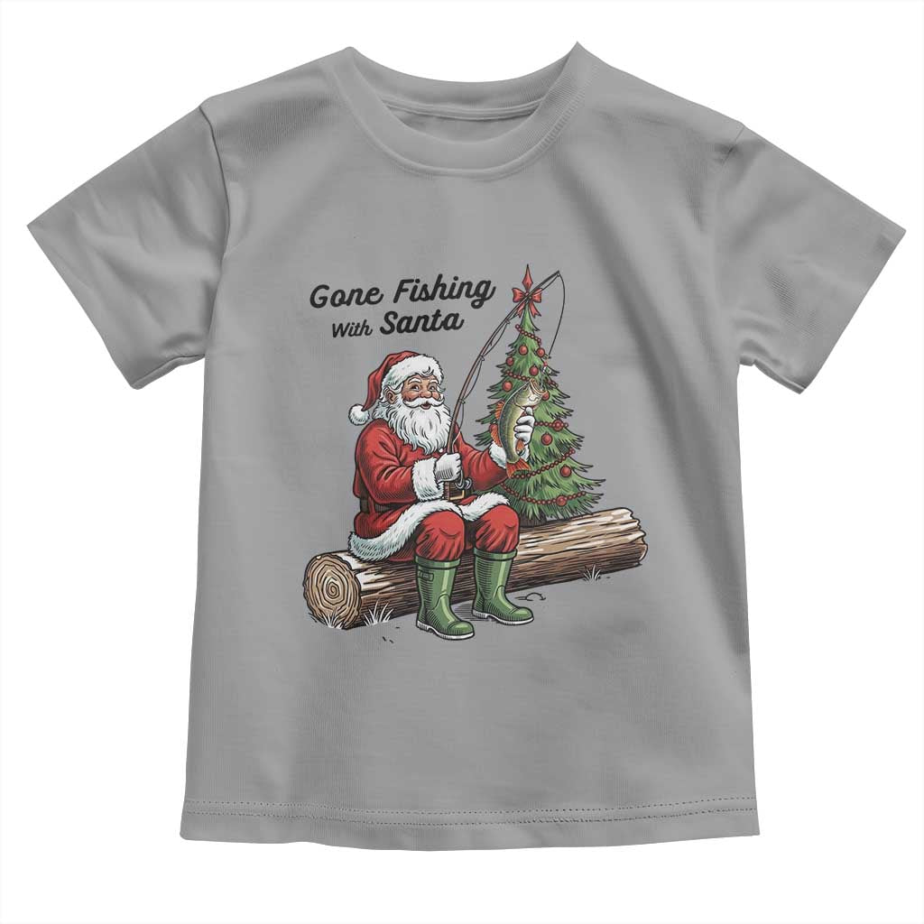 Santa Fishing Chritsmas Toddler T Shirt Funny Fisherman Xmas - Wonder Print Shop