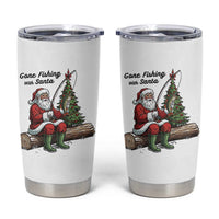Santa Fishing Chritsmas Tumbler Cup Funny Fisherman Xmas - Wonder Print Shop