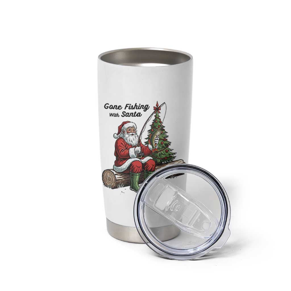 Santa Fishing Chritsmas Tumbler Cup Funny Fisherman Xmas - Wonder Print Shop