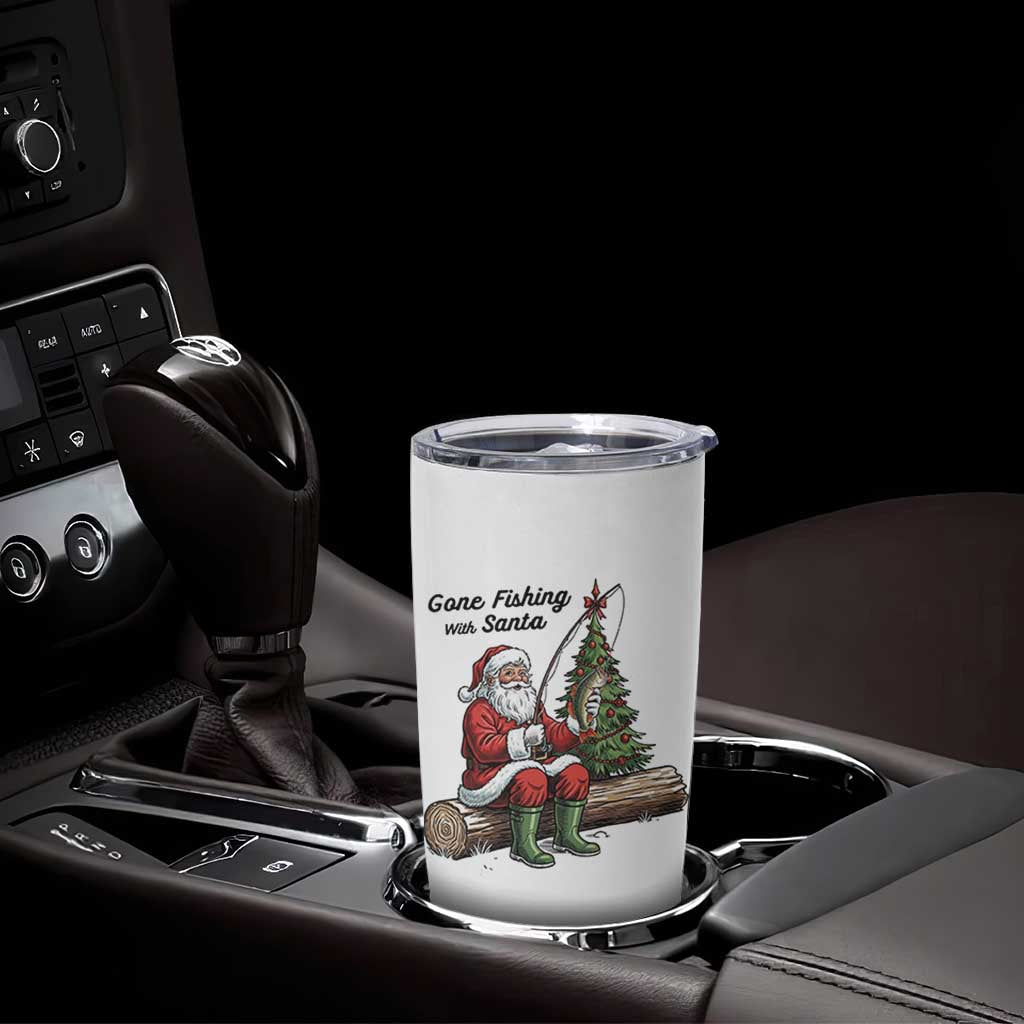 Santa Fishing Chritsmas Tumbler Cup Funny Fisherman Xmas - Wonder Print Shop