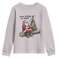 Santa Fishing Chritsmas Youth Sweatshirt Funny Fisherman Xmas - Wonder Print Shop