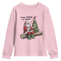 Santa Fishing Chritsmas Youth Sweatshirt Funny Fisherman Xmas - Wonder Print Shop