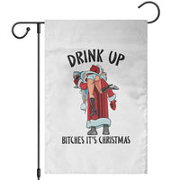 Funny Christmas Wine Garden Flag Drink Up Bitches It Is Christmas - Wonder Print Shop