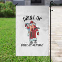 Funny Christmas Wine Garden Flag Drink Up Bitches It Is Christmas - Wonder Print Shop
