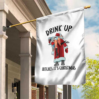 Funny Christmas Wine Garden Flag Drink Up Bitches It Is Christmas - Wonder Print Shop