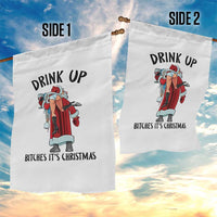 Funny Christmas Wine Garden Flag Drink Up Bitches It Is Christmas - Wonder Print Shop