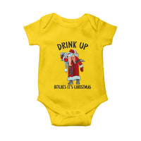 Funny Christmas Wine Baby Onesie Drink Up Bitches It Is Christmas - Wonder Print Shop