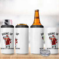 Funny Christmas Wine 4 in 1 Can Cooler Tumbler Drink Up Bitches It Is Christmas - Wonder Print Shop