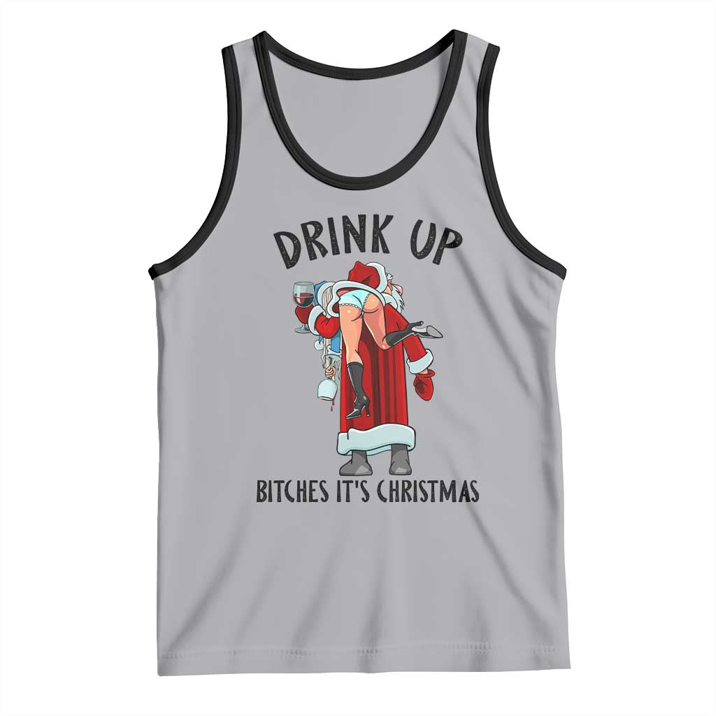 Funny Christmas Wine Tank Top Drink Up Bitches It Is Christmas - Wonder Print Shop