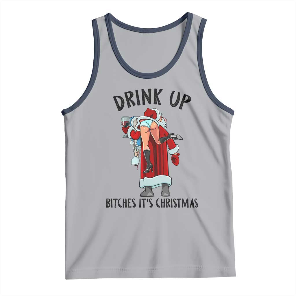 Funny Christmas Wine Tank Top Drink Up Bitches It Is Christmas - Wonder Print Shop