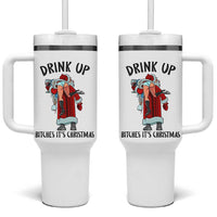 Funny Christmas Wine Tumbler With Handle Drink Up Bitches It Is Christmas - Wonder Print Shop