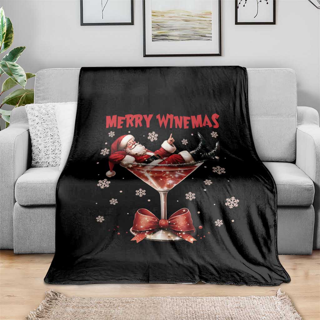 Funny Christmas Wine Throw Blanket Santa Feeling Xmas - Wonder Print Shop