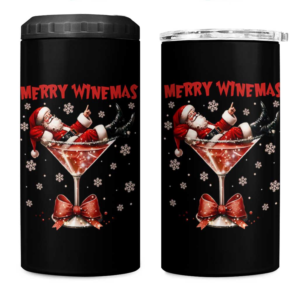 Funny Christmas Wine 4 in 1 Can Cooler Tumbler Santa Feeling Xmas - Wonder Print Shop