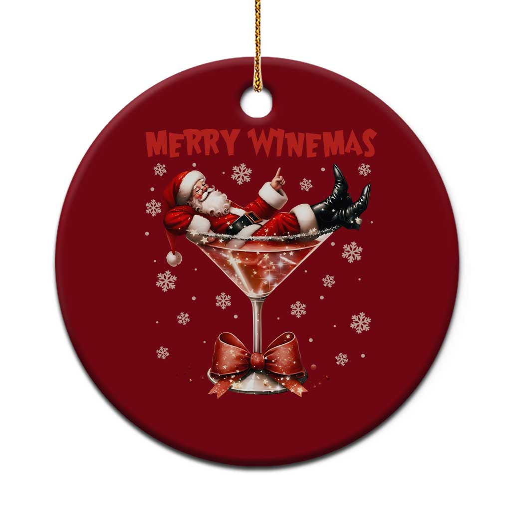 Funny Christmas Wine Ceramic Ornament Santa Feeling Xmas - Wonder Print Shop