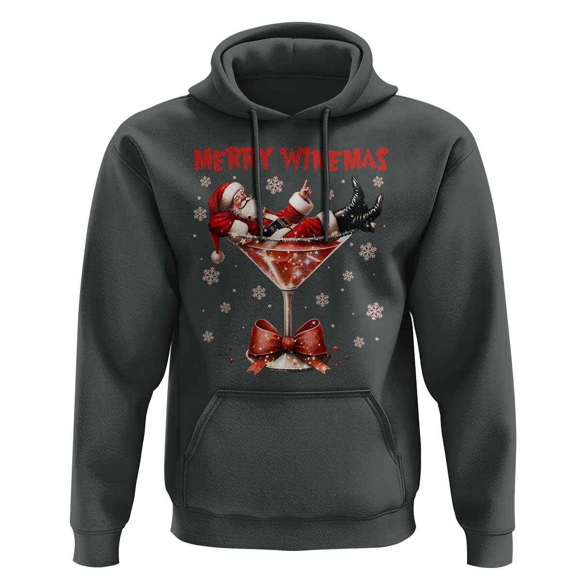 Funny Christmas Wine Hoodie Santa Feeling Xmas - Wonder Print Shop