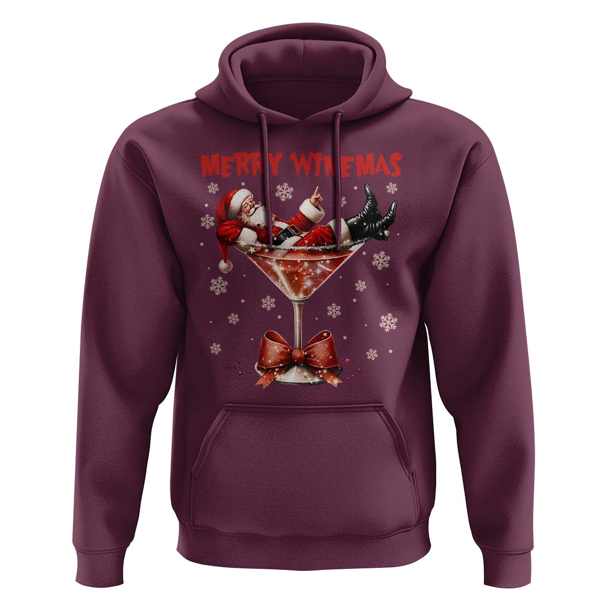 Funny Christmas Wine Hoodie Santa Feeling Xmas - Wonder Print Shop