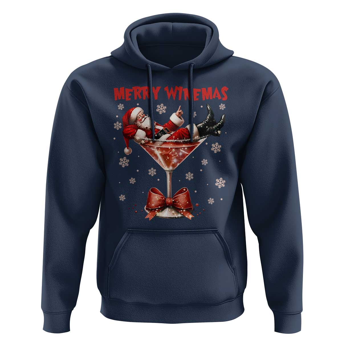 Funny Christmas Wine Hoodie Santa Feeling Xmas - Wonder Print Shop