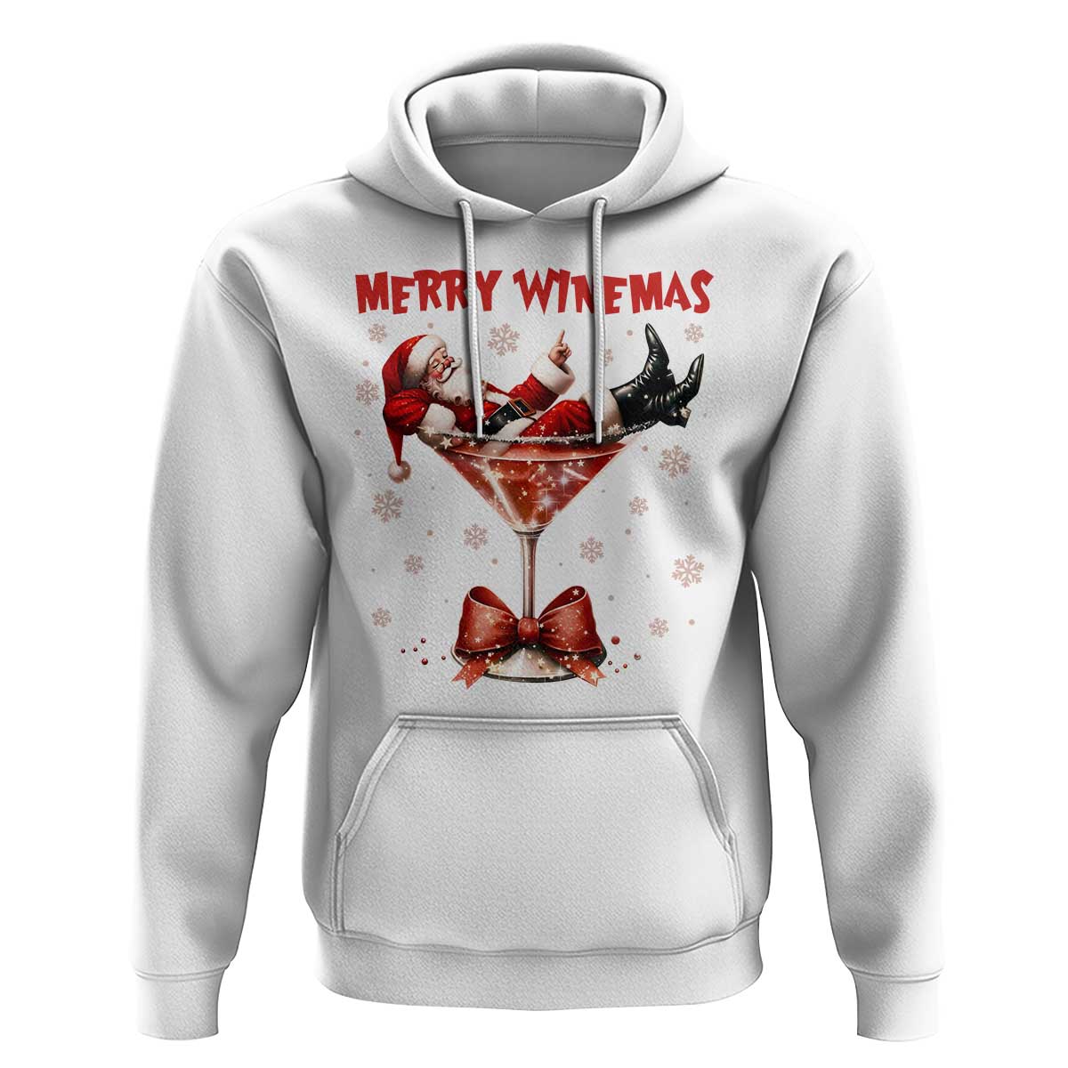 Funny Christmas Wine Hoodie Santa Feeling Xmas - Wonder Print Shop