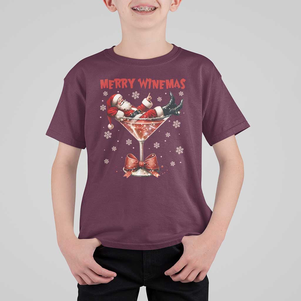 Funny Christmas Wine T Shirt For Kid Santa Feeling Xmas - Wonder Print Shop