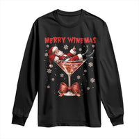 Funny Christmas Wine Long Sleeve Shirt Santa Feeling Xmas - Wonder Print Shop