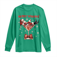 Funny Christmas Wine Long Sleeve Shirt Santa Feeling Xmas - Wonder Print Shop