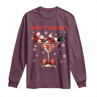 Funny Christmas Wine Long Sleeve Shirt Santa Feeling Xmas - Wonder Print Shop