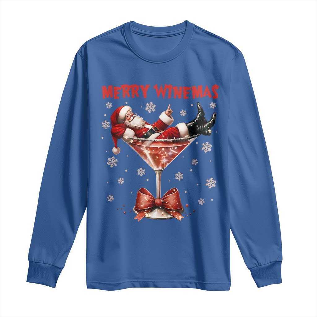 Funny Christmas Wine Long Sleeve Shirt Santa Feeling Xmas - Wonder Print Shop