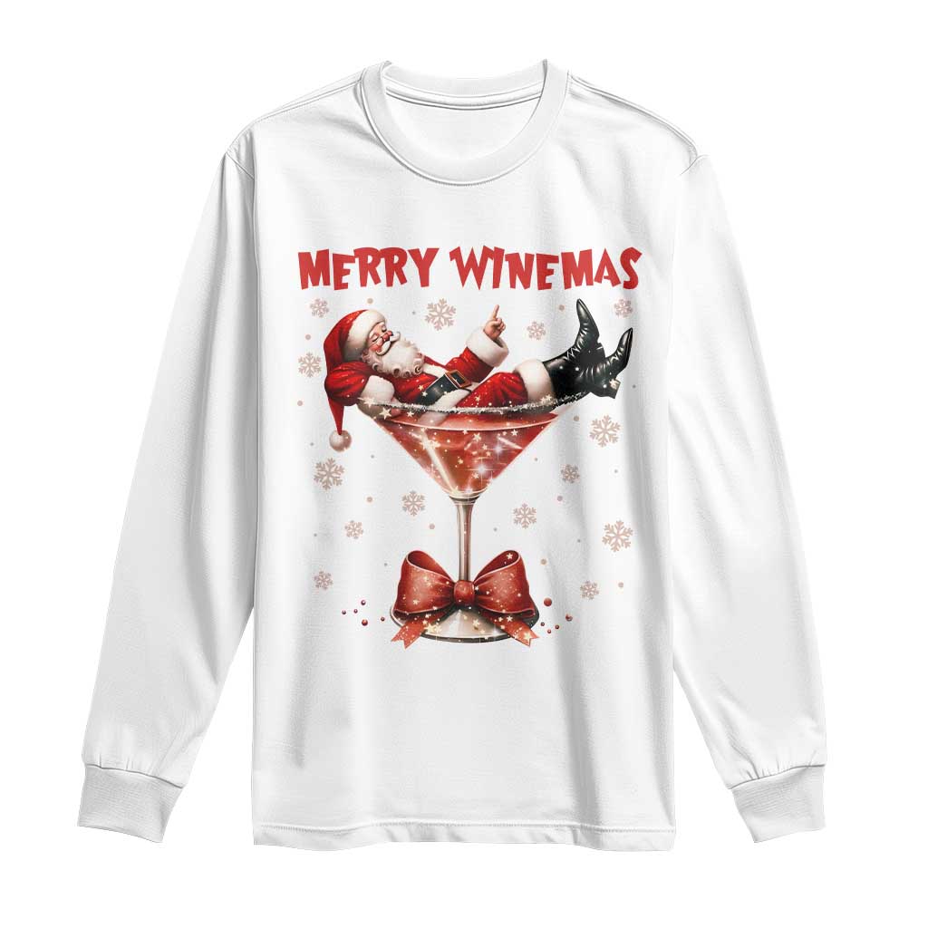 Funny Christmas Wine Long Sleeve Shirt Santa Feeling Xmas - Wonder Print Shop