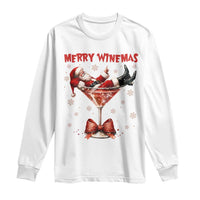 Funny Christmas Wine Long Sleeve Shirt Santa Feeling Xmas - Wonder Print Shop
