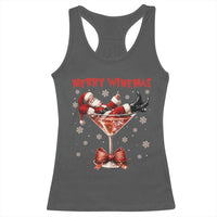 Funny Christmas Wine Racerback Tank Top Santa Feeling Xmas - Wonder Print Shop