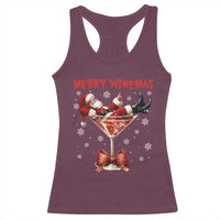 Funny Christmas Wine Racerback Tank Top Santa Feeling Xmas - Wonder Print Shop