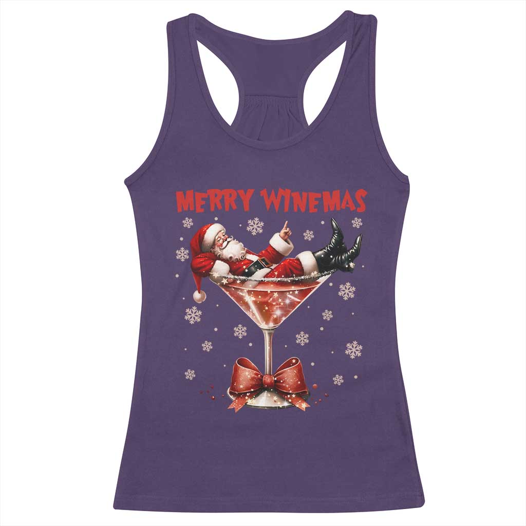 Funny Christmas Wine Racerback Tank Top Santa Feeling Xmas - Wonder Print Shop