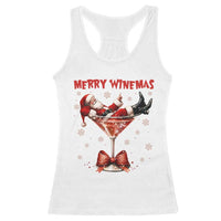 Funny Christmas Wine Racerback Tank Top Santa Feeling Xmas - Wonder Print Shop