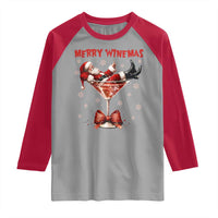 Funny Christmas Wine Raglan Shirt Santa Feeling Xmas - Wonder Print Shop
